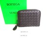 Photo1: BOTTEGA VENETA Intrecciato Black Leather Round Zip Coin Purse #9351