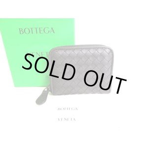 Photo: BOTTEGA VENETA Intrecciato Black Leather Round Zip Coin Purse #9351