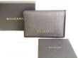 Photo1: BVLGARI Weekend Gray PVC Canvas Black Leather Business Card Case #9355