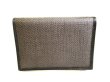 Photo2: BVLGARI Weekend Gray PVC Canvas Black Leather Business Card Case #9355