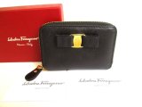 Photo: Salvatore Ferragamo Vala Black Leather Round Zip Coin Purse #9360