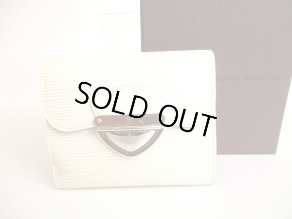 Photo1: LOUIS VUITTON Epi Pearl White Leather Trifold Wallet Purse Joey #9361