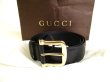 Photo1: GUCCI GG Guccissima Black Leather Belt Waist Size M #9365