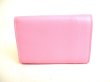 Photo2: BALENCIAGA Pink Leather Trifold Mini Wallet #9366