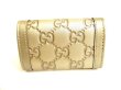 Photo2: GUCCI Guccissima Gold Leather Interlocking G 6 Pics Key Cases #9368