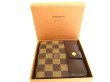 Photo12: LOUIS VUITTON Damier Brown Leather Bifold Wallet Compact Zip #9373