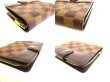 Photo7: LOUIS VUITTON Damier Brown Leather Bifold Wallet Compact Zip #9373