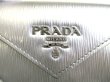 Photo10: PRADA Silver Leather Trifold Wallet Compact Wallet #9374