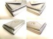 Photo7: PRADA Silver Leather Trifold Wallet Compact Wallet #9374