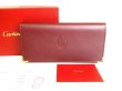 Photo1: Cartier Must de Cartier Bordeaux Leather Bifold Long Wallet #9375