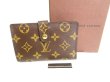 Photo1: LOUIS VUITTON Monogram Brown Leather Bifold Wallet Viennois #9377