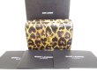 Photo1: Saint Laurent Paris YSL Leopard Leather Trifold Wallet Compact Wallet #9379