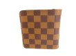 Photo2: LOUIS VUITTON Damier Brown Leather Bifold Wallet Compact Zip #9382