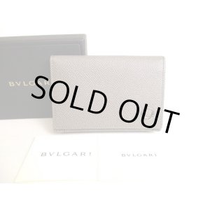 Photo: BVLGARI Gray Grain Calf Leather Business Card Case Card Holder #9385