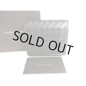 Photo: BOTTEGA VENETA Intrecciato Black Leather Bifold Wallet Compact Wallet #9387