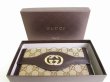 Photo12: GUCCI GG Brown Canvas Dark Brown Leather Soho Long Wallet #9390