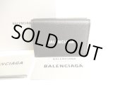 Photo: BALENCIAGA Black Leather Trifold Cash Mini Wallet Purse #9392