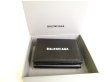 Photo12: BALENCIAGA Black Leather Trifold Cash Mini Wallet Purse #9392