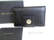 Photo1: BVLGARI Black Grain Leather Business Card Case Card Holder #9396