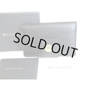 Photo: BVLGARI Black Grain Leather Business Card Case Card Holder #9396