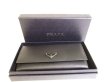 Photo12: PRADA Saffiano Black Leather Bifold Long Flap Wallet #9398