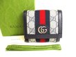 Photo1: GUCCI Double G GG PVC Leather Bifold Wallet Compact Wallet #9402