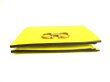 Photo5: Salvatore Ferragamo Gancini Yellow Leather Gold H/W Bifold Wallet #9407