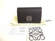 Photo1: LOEWE Black Leather Business Card Case Card Holder #9408