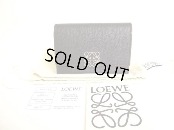 Photo1: LOEWE Black Leather Business Card Case Card Holder #9408