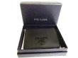 Photo12: PRADA Saffiano Black Leather Bifold Wallet Compact Wallet #9412