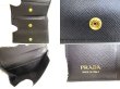 Photo9: PRADA Saffiano Black Leather Bifold Wallet Compact Wallet #9412