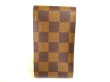 Photo2: LOUIS VUITTON Damier Brown Leather Cigarette Case Tabacco Case #9417