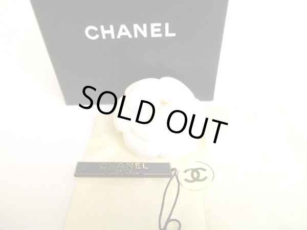 Photo1: CHANEL Camelia White Canvas Corsage Brooch #9430