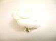 Photo4: CHANEL Camelia White Canvas Corsage Brooch #9430