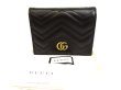 Photo1: GUCCI GG Marmont Black Leather Bifold Wallet Compact Wallet #9435