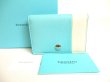 Photo1: Tiffany & Co. Blue White Leather Business Card Holder #9446