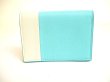 Photo2: Tiffany & Co. Blue White Leather Business Card Holder #9446