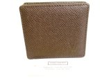 Photo: LOUIS VUITTON Taiga Dark Brown Leather Coin Purse Porto Monnaie Boite #9458