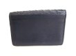 Photo2: BOTTEGA VENETA Intrecciato Navy Blue Leather Business Card Holder #9461