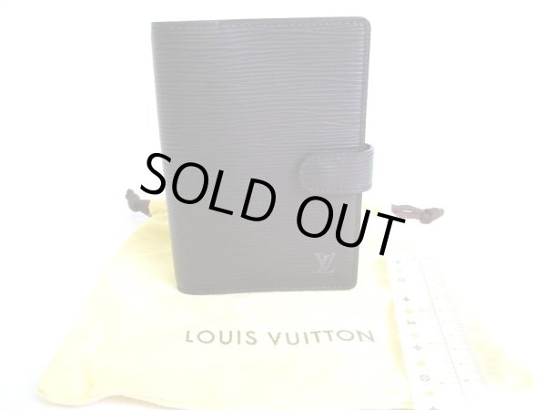 Photo1: LOUIS VUITTON Epi Black Document Holders Small Ring Agenda Cover #9466