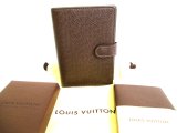 Photo: LOUIS VUITTON Taiga Dark Brown Leather Small Ring Agenda Cover #9467