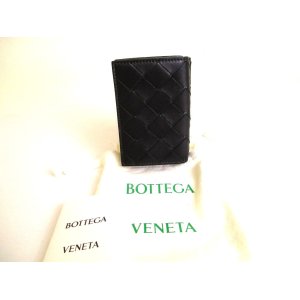 Photo: BOTTEGA VENETA Intrecciato Black Leather Trifold Wallet Compact Wallet #9470