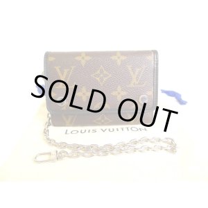 Photo: LOUIS VUITTON Monogram Makassar Brown Leather Tri-fold Chain Compact Wallet #9475