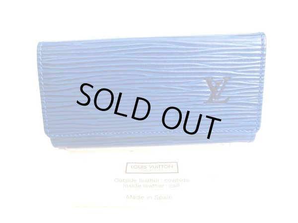 Photo1: LOUIS VUITTON Epi Blue Leather Multicles 4 Key Cases #9477