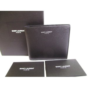 Photo: Saint Laurent Paris Yves Saint Laurent YSL Black Leather Bifold Wallet #9485