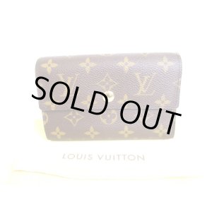 Photo: LOUIS VUITTON Monogram Brown Leather Bifold Wallet Compact Wallet #9486