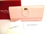 Photo: Salvatore Ferragamo Gancini Light Pink Leather Long Flap Wallet #9488