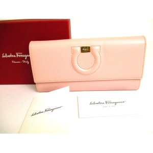 Photo: Salvatore Ferragamo Gancini Light Pink Leather Long Flap Wallet #9488