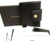 Photo1: BVLGARI Black Leather Document Holders Diary Small Organizer #9489