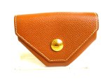 Photo: HERMES Gold Graine Couchevel Leather Gold H/W Coin Purse Levan Cattle #9501